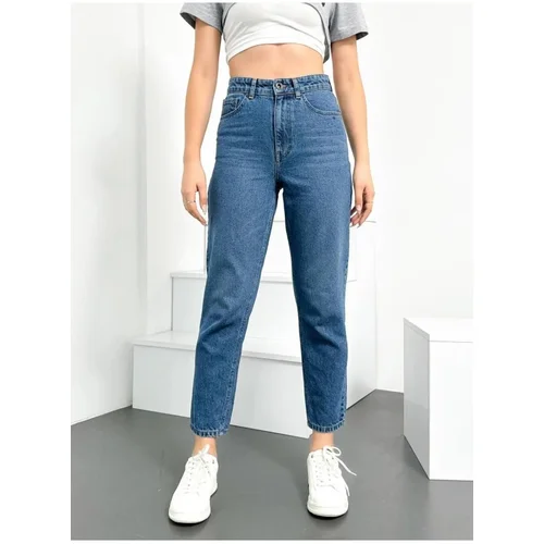 Dewberry 74092 Hlt Mom Jeans High Waist Women Jeans-LIGHT BLUE