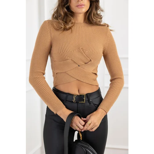 Beloved Odilia crop pulover camel