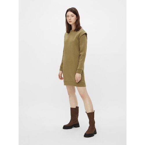 Pieces Khaki Sweatshirt Dress - Women Cene