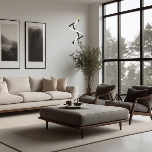  LED luster na sajli COLIA LED/19W/230V crna/zlatna Slike