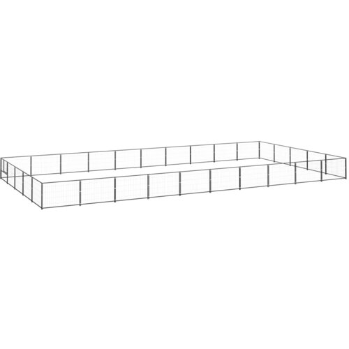 vidaXL Pasji boks črn 50 m² jeklo Cene