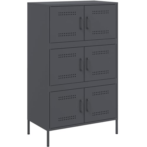  Visoka komoda antracit 67 x 39 x 113 cm čelična Slike
