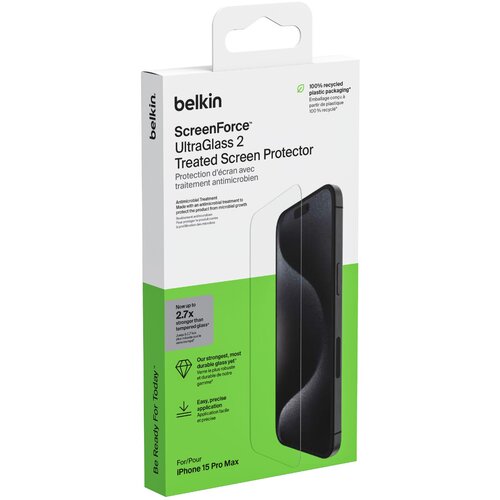 Belkin Za&scaron;čita zaslona UltraGlass 2 za iPhone 15 Pro Max, (5000533384) Cene