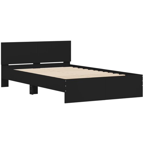  Okvir za krevet s uzglavljem crni 120x190 cm Slike