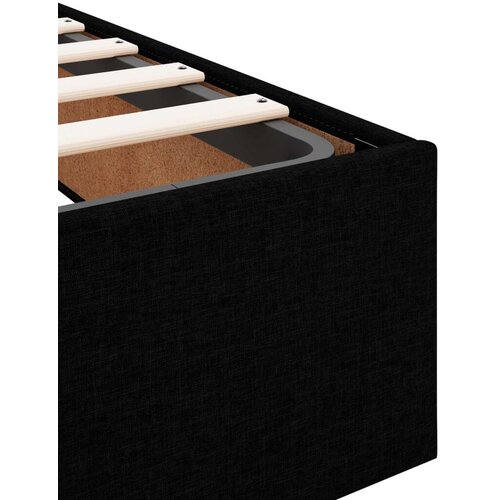  od pjene s madracem i LED-om Crna 180 x 200 cm Tkanina - Crna 180 x 200 cm Dizajn linija Slike