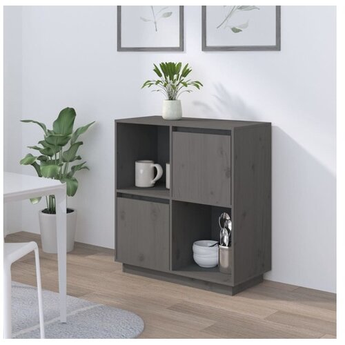  Komoda siva 74 x 35 x 80 cm od masivne borovine Cene