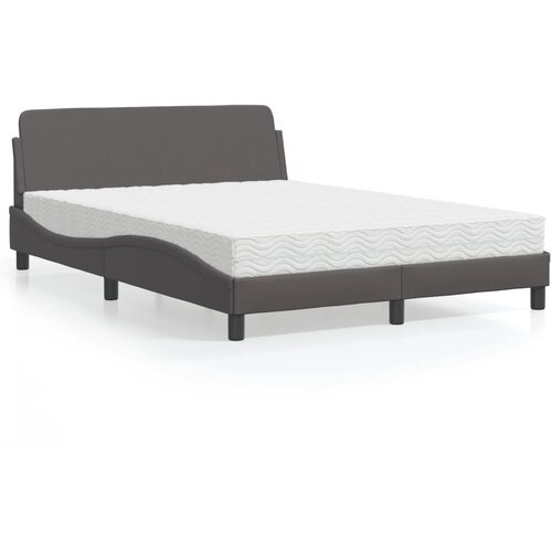 vidaXL Krevet s madracem sivi 140x190 cm od umjetne kože Cene
