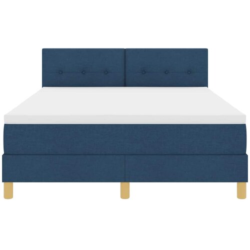  LED Box Spring Krevet s LED trakama Plava 140 x 200 cm tkanina Slike