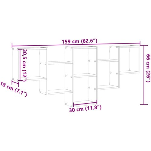  Zidna polica Staro drvo 159x18x66 cm Konstruirano drvo Slike