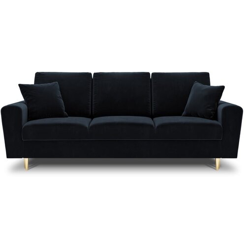 Cosmopolitan Design Temno modra žametna raztegljiva sedežna garnitura s prostorom za shranjevanje 235 cm Kyoto &amp;ndash; Slike