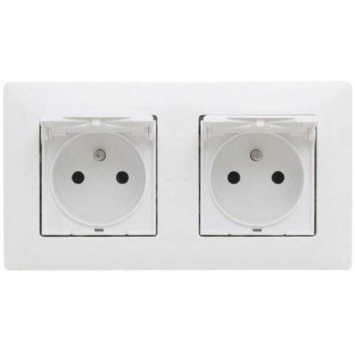 Legrand Dupla spolja&amp;scaron;nja kućna utičnica 250V/16A sa okvirom NILOE STEP bela Slike