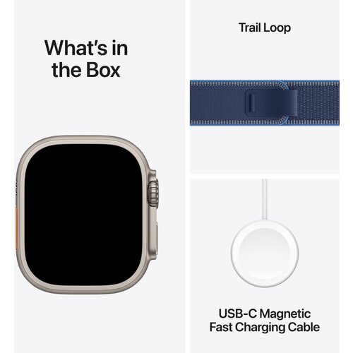Apple watch ultra 3 trail loop s/m barva MEWR4QF/A traku: modro/svetlo modra 49mm titanovo ohi&amp;scaron;je naravno Slike