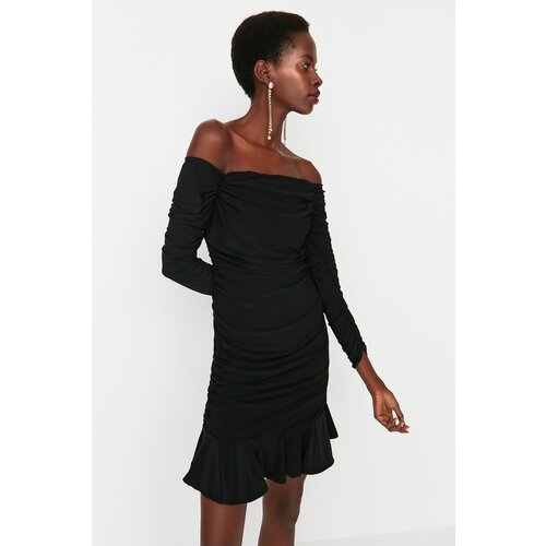 Trendyol Black Ruffle Detailed Dress Slike