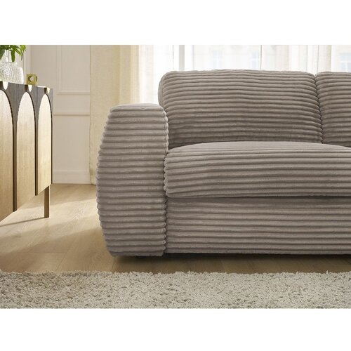 Bobochic Paris Sivorjava sedežna garnitura za spanje/raztegljiva iz rebrastega žameta 220 cm Hugo &amp;ndash; Slike