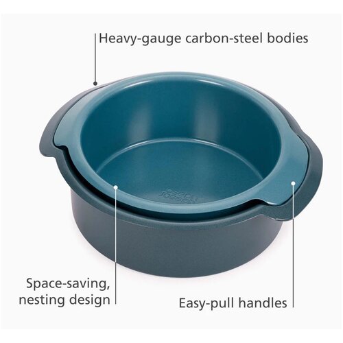 Joseph Joseph Jeklen pekač za torto 2 ks &amp;oslash; 27 cm Nest&amp;trade; Bake &amp;ndash; Slike