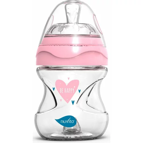 Nuvita Glass bottle Pink bočica za bebe Glass/Pink 140 ml