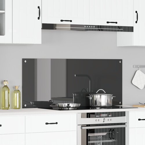 vidaXL Kuhinjski backsplash Tamno siva Kaljeno staklo 120 x 50 cm Čvrsta Cijene