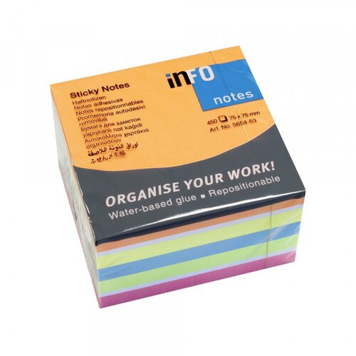 Olimp Sport Kocka samolepljivi listići INFO NOTES 450 lis, 75x75 brilliant mix 5654-53 Cene