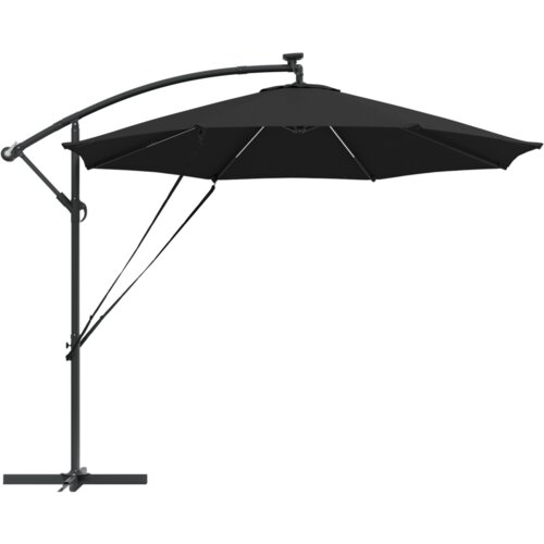 VidaXL Samostojeći banana suncobran Crna 294 x 294 x 248 cm Slike
