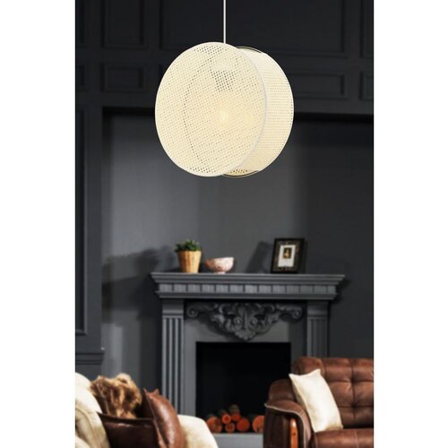 Opviq big drum - beige, white beigewhite chandelier Cene