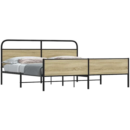 VidaXL Metalni okvir kreveta bez madraca boja hrasta sonome 180x200 cm Slike