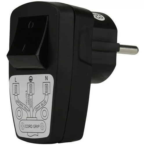 Unitec Kutni utikač sa zaštitnim kontaktom (250 V, 10 A, IP20, Crne boje)