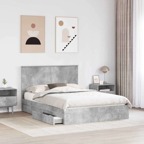  Okvir za krevet s ladicama Betonski sivi 150 x 200 cm Slike
