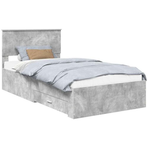  Okvir za krevet s uzglavljem Betonski sivi 100 x 200 cm Slike