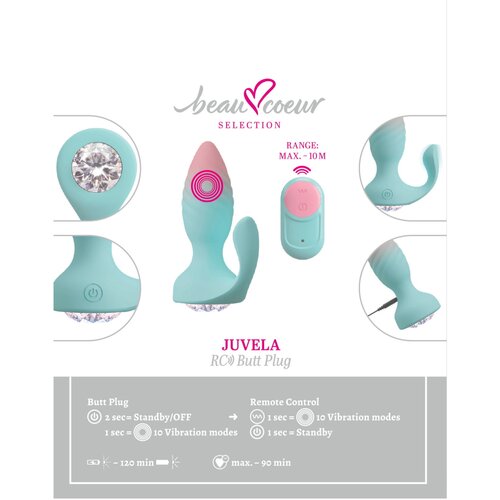  Beau Coeur Juvela - vibracijski analni čep (turkizna) Slike