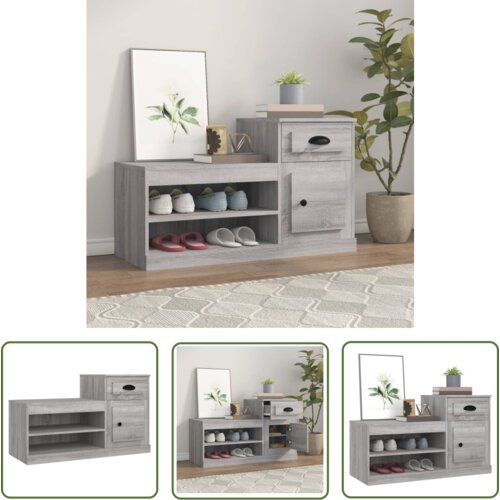 The Living Store Omarica za čevlje siva sonoma 100x42x60 cm inženirski les - Omarica Za Čevlje, (21744534) Cene