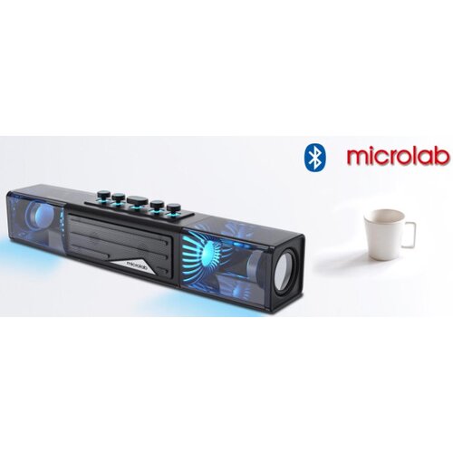 Microlab MS213C bluetooth speaker soundbar 2x15W, USB, SD, AUX, LED/black Slike