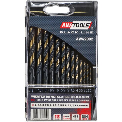 Awtools Metal HSS M2 Drill. 13 osebnih računalnikov/ 2- 8 mm/ Premium, (21105767) Slike