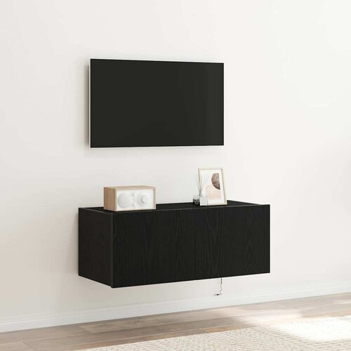 TV zidni ormar Crni hrast 80 x 35 x 31 cm Konstruirano drvo Cene