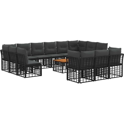  Zunanja garnitura za sedenje 14 pcs Črna in Temno siva, (5000271088) Cene