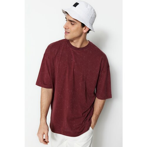 Trendyol T-Shirt - Burgundy - Oversize Slike