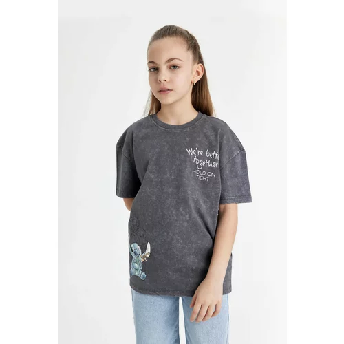 Defacto Oversize Fit Lilo & Stitch Licensed Short Sleeve T-shirt