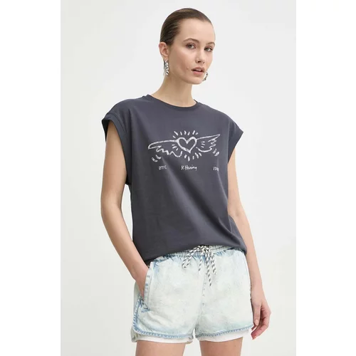 Miss Sixty Pamučna majica x Keith Haring za žene, boja: siva, 6L1SJ2400000