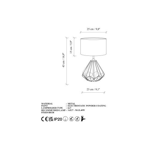 Opviq stona lampa diamond s 707 Slike