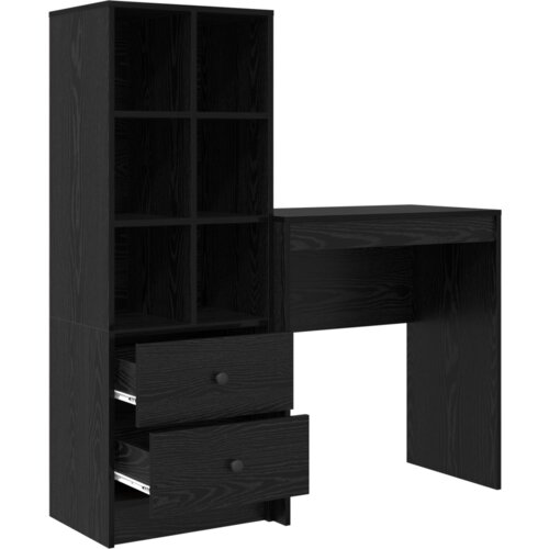 vidaXL Stol s pohranom od crnog hrasta i konstruiranog drva Cene