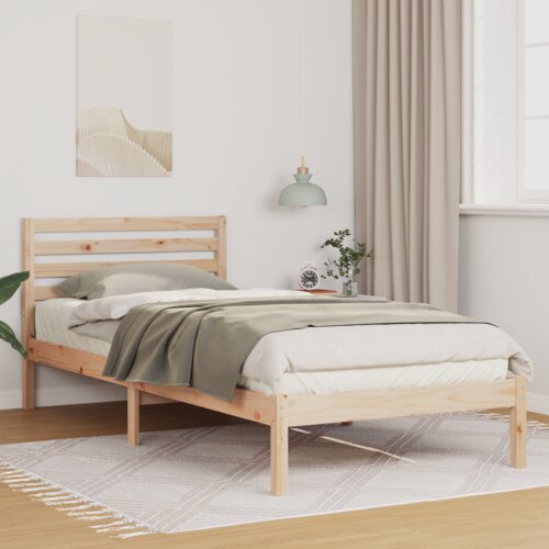 vidaXL Krevetna konstrukcija Smeđa 90 x 210 cm Čvrsta borova drva Cene