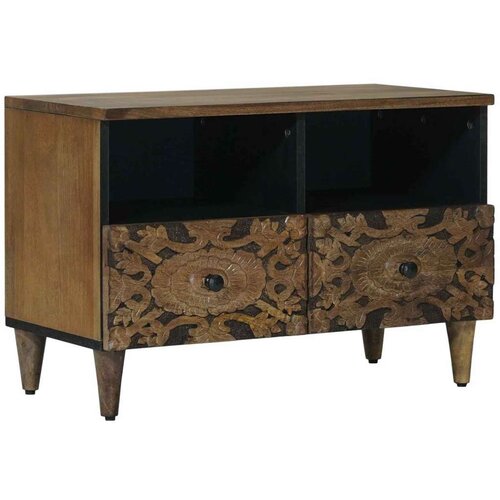 TV ormar s pohranom Smeđa 70 x 33 5 x 46 cm Čvrsto drvo manga Cene
