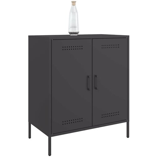  Komoda crna 68 x 39 x 79 cm čelična Slike