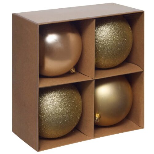 Feeric Set novogodišnjih kugli x4 100mm sort zlatna (207478) Cene