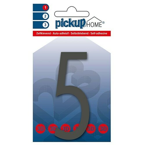 Home 3D Kućni broj Oslo (Visina: 9 cm, Motiv: 5, Sive boje, Plastika, Samoljepljivo) Cijene