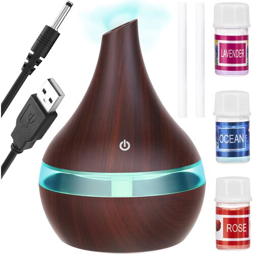 Malatec LED RGB vlažilec zraka difuzor aromaterapija 300ml + eterična olja, (20372990) Slike