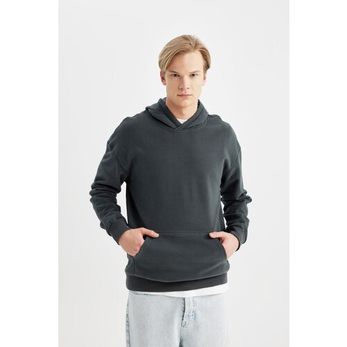 Defacto Comfort Fit Hooded Basic Sweatshirt Slike