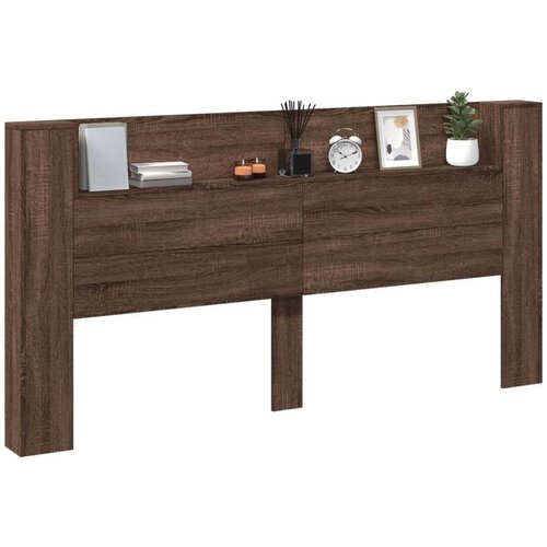 vidaXL Ormarić za uzglavlje LED boja smeđeg hrasta 200x16 5x103 5 cm Cijene