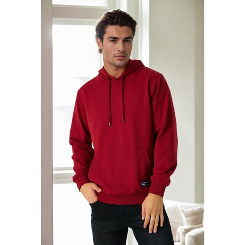 Dewberry 12612 Hooded Kangaroo Pocket Mens Sweatshirt-BURGUNDY Cijene