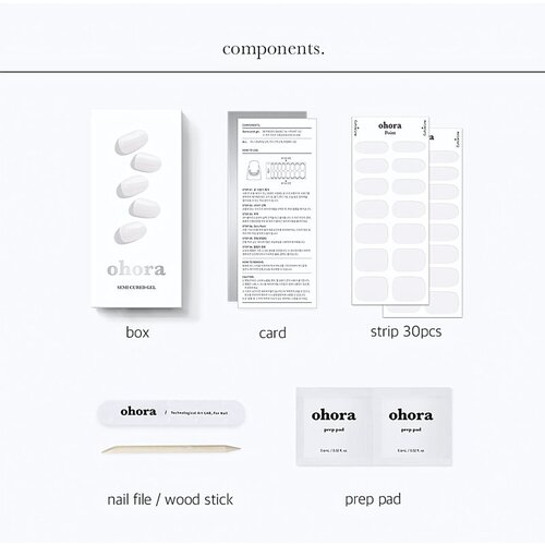 OHORA Gel Nail Sticker N Clean White nalepke za nohte odtenek NB-048 1 kos Slike