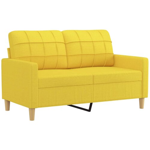  4-dijelni set sofa s jastucima svjetložuti od tkanine Slike